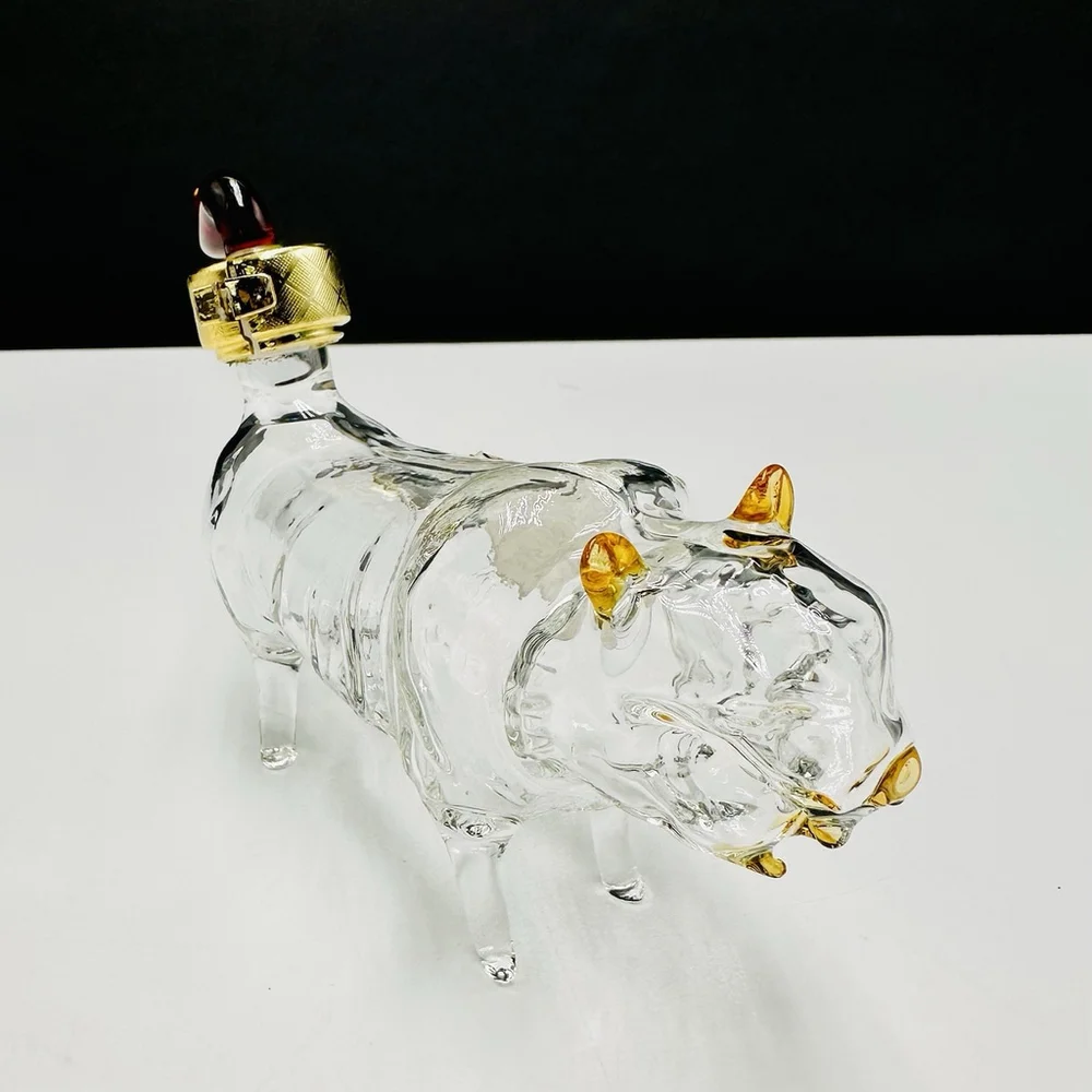 TIGER Napoleon Brandy XO Zodiac Collection Figural Blown Glass Empty Bottle